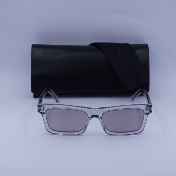 Saint Laurent SL461 BETTY 013 Rectangle Sunglasses - Grey/Violet - Picture 4 of 12